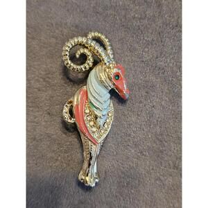 Vintage Capricorn Goat Brooch